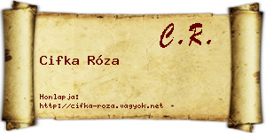 Cifka Róza névjegykártya